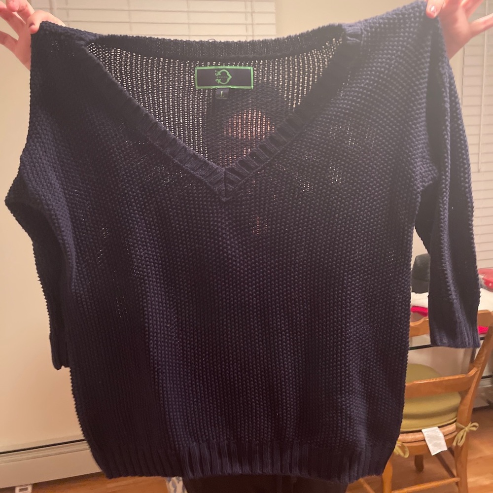 C Wonder L Pullover Sweater Pure Cotton 3/4 Sleeve